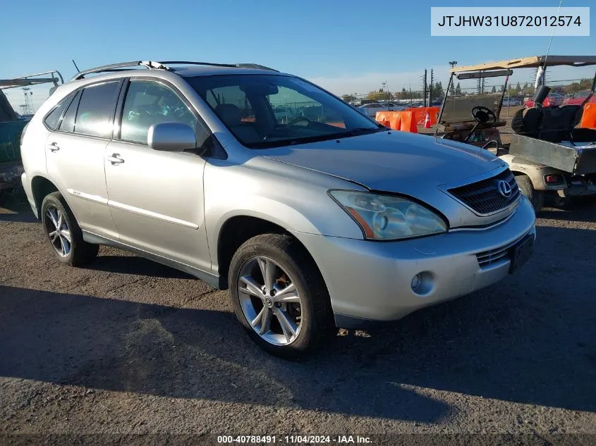 2007 Lexus Rx 400H VIN: JTJHW31U872012574 Lot: 40788491