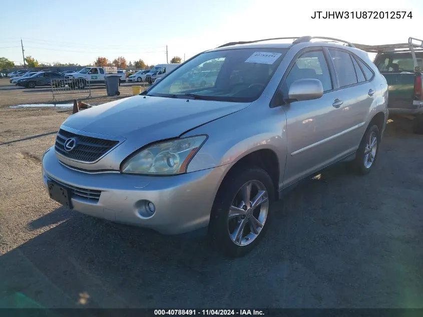 2007 Lexus Rx 400H VIN: JTJHW31U872012574 Lot: 40788491