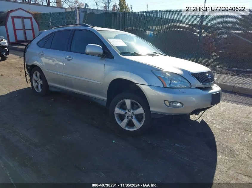 2007 Lexus Rx 350 VIN: 2T2HK31U77C040622 Lot: 40790291