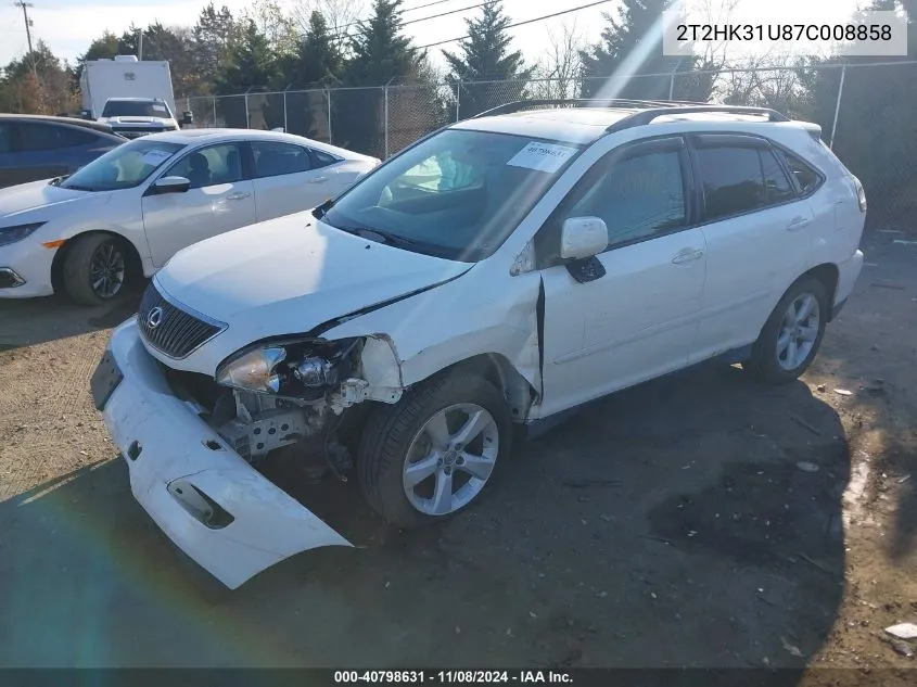 2007 Lexus Rx 350 VIN: 2T2HK31U87C008858 Lot: 40798631