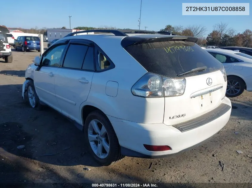 2007 Lexus Rx 350 VIN: 2T2HK31U87C008858 Lot: 40798631