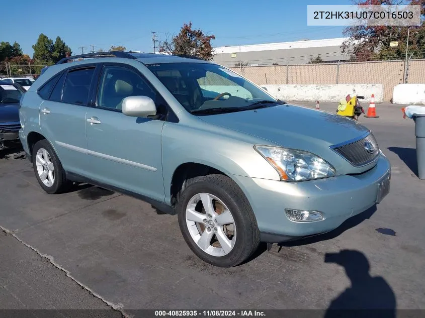 2007 Lexus Rx 350 VIN: 2T2HK31U07C016503 Lot: 40825935