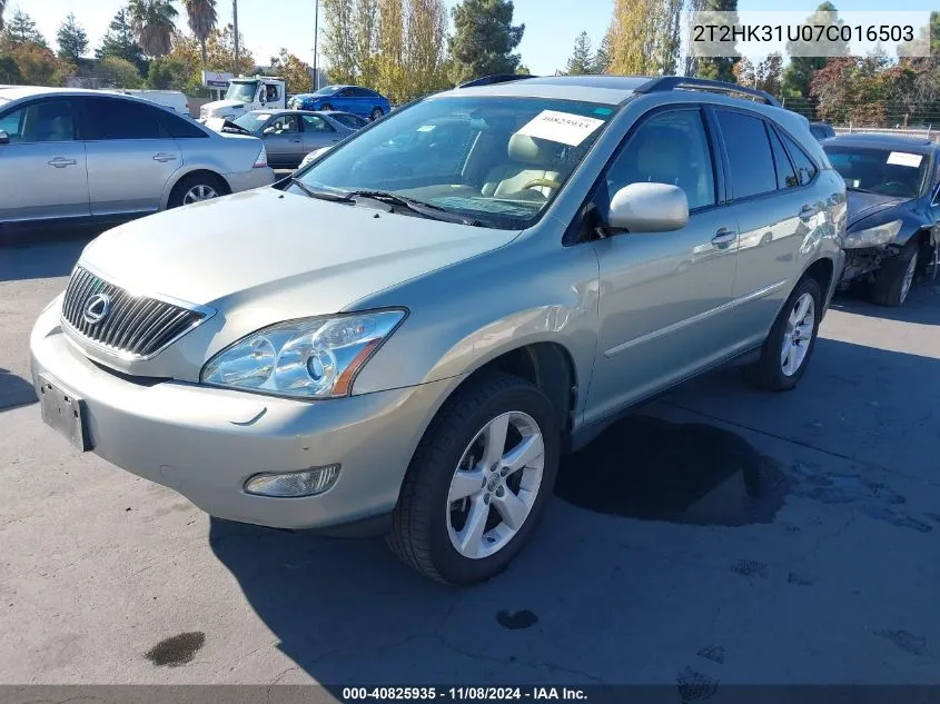 2007 Lexus Rx 350 VIN: 2T2HK31U07C016503 Lot: 40825935