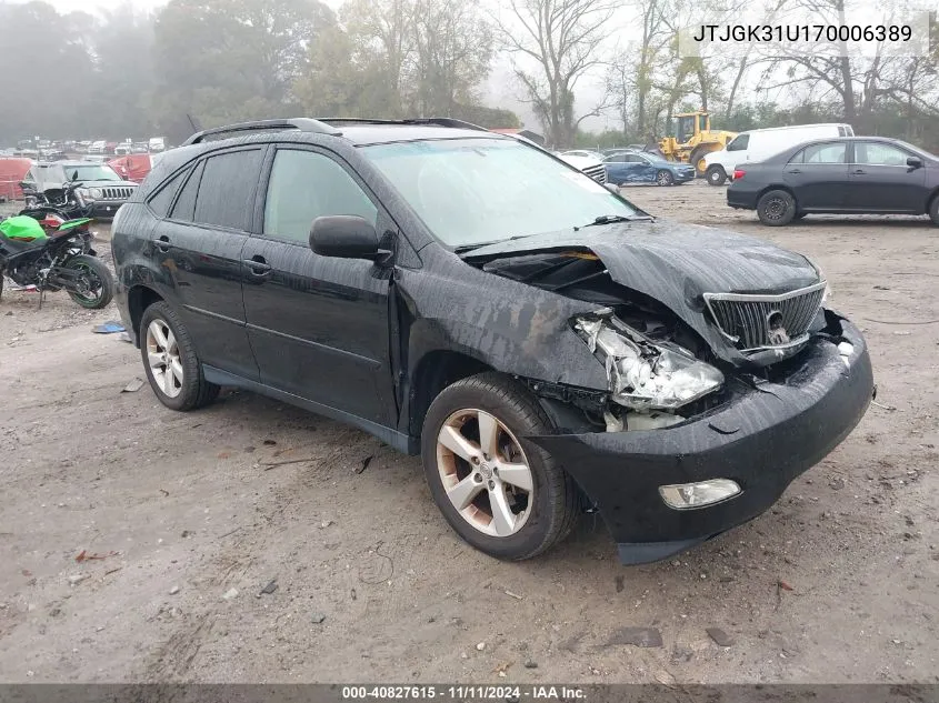 2007 Lexus Rx 350 VIN: JTJGK31U170006389 Lot: 40827615