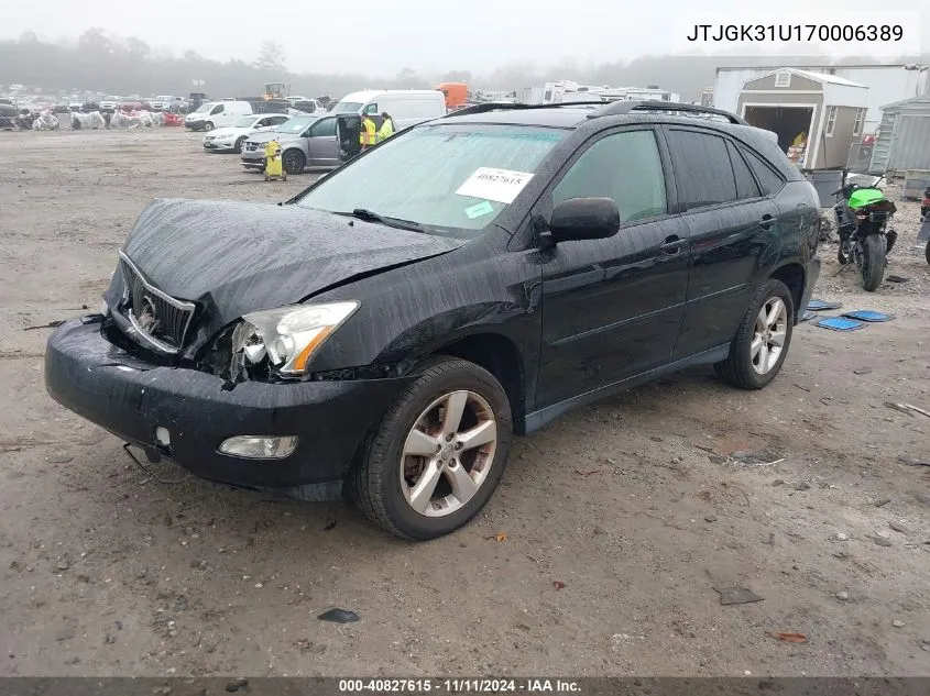 2007 Lexus Rx 350 VIN: JTJGK31U170006389 Lot: 40827615