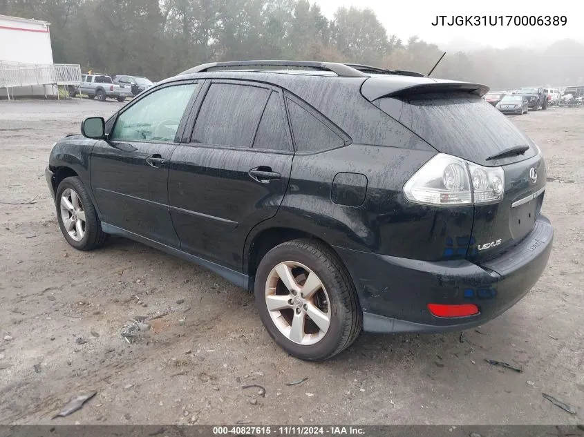 2007 Lexus Rx 350 VIN: JTJGK31U170006389 Lot: 40827615