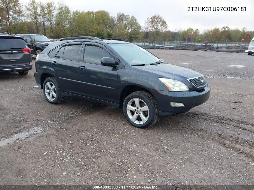 2007 Lexus Rx 350 VIN: 2T2HK31U97C006181 Lot: 40832300