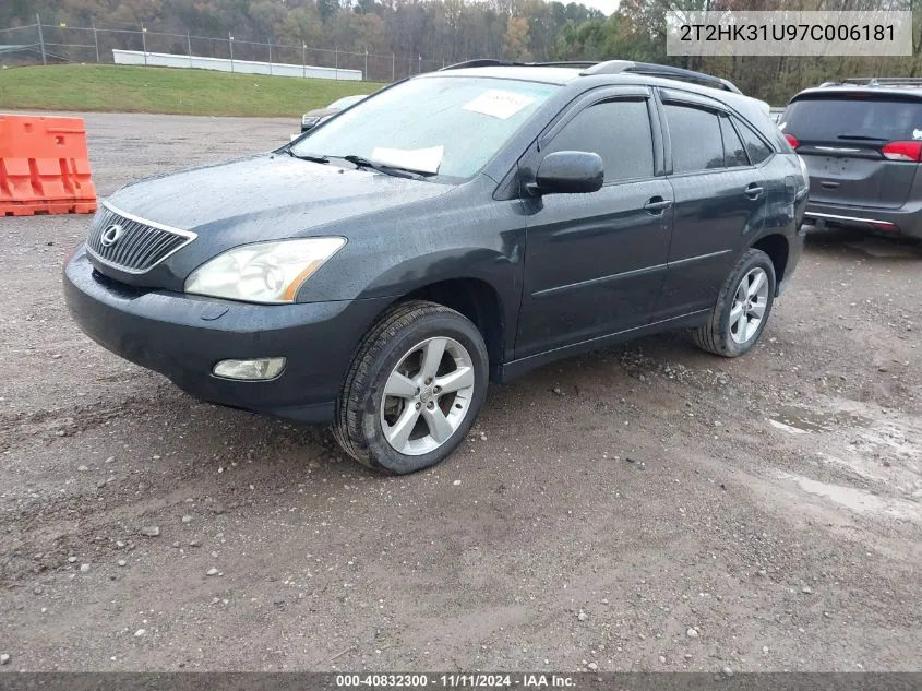 2007 Lexus Rx 350 VIN: 2T2HK31U97C006181 Lot: 40832300