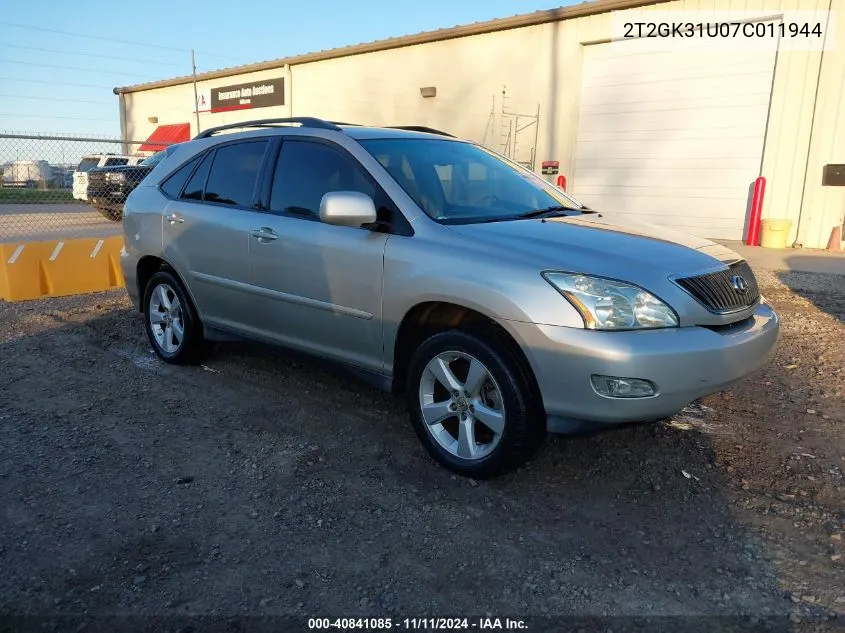 2007 Lexus Rx 350 VIN: 2T2GK31U07C011944 Lot: 40841085