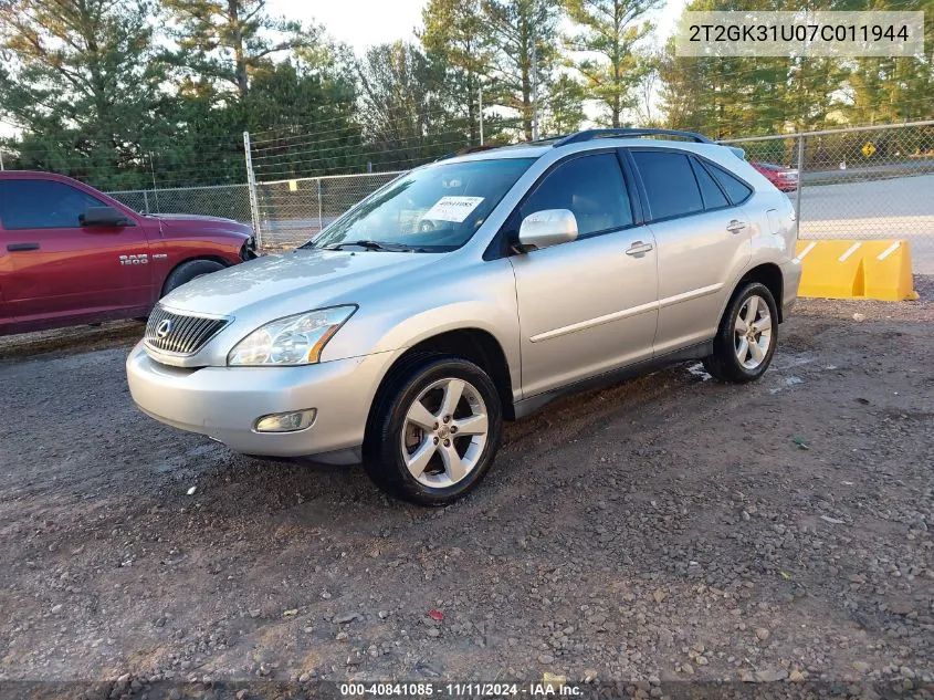 2007 Lexus Rx 350 VIN: 2T2GK31U07C011944 Lot: 40841085