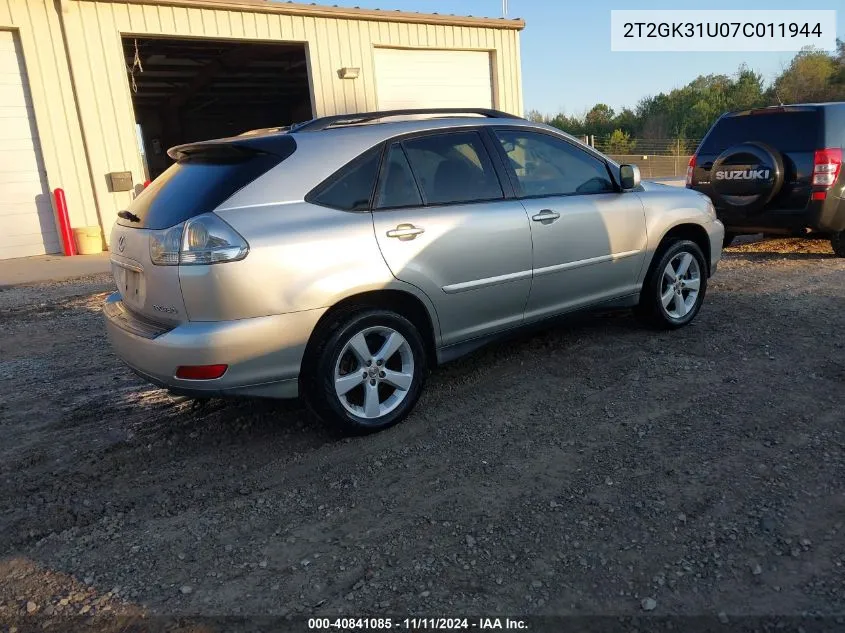 2007 Lexus Rx 350 VIN: 2T2GK31U07C011944 Lot: 40841085