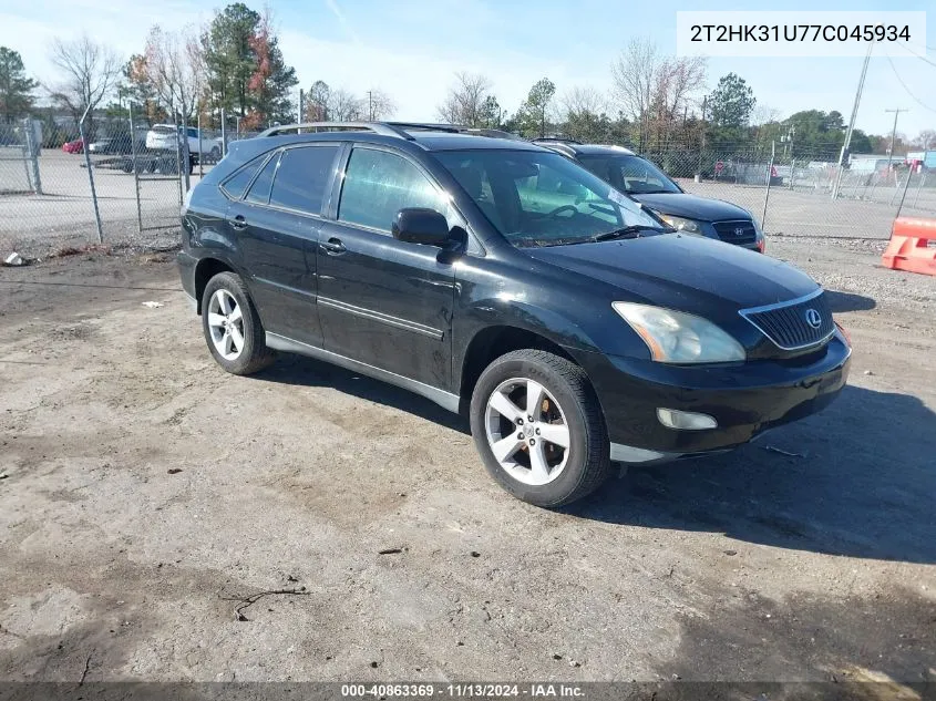 2007 Lexus Rx 350 VIN: 2T2HK31U77C045934 Lot: 40863369