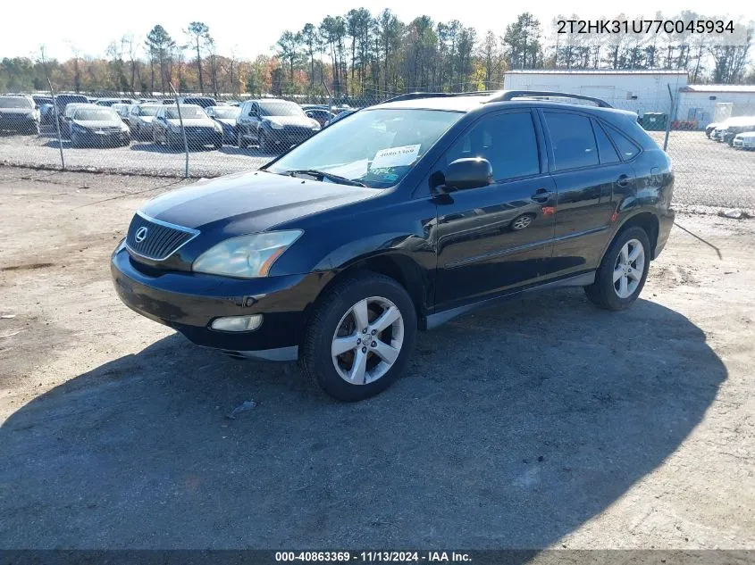 2007 Lexus Rx 350 VIN: 2T2HK31U77C045934 Lot: 40863369