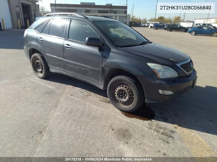 2008 Lexus Rx350 VIN: 2T2HK31U28C066840 Lot: 20178318