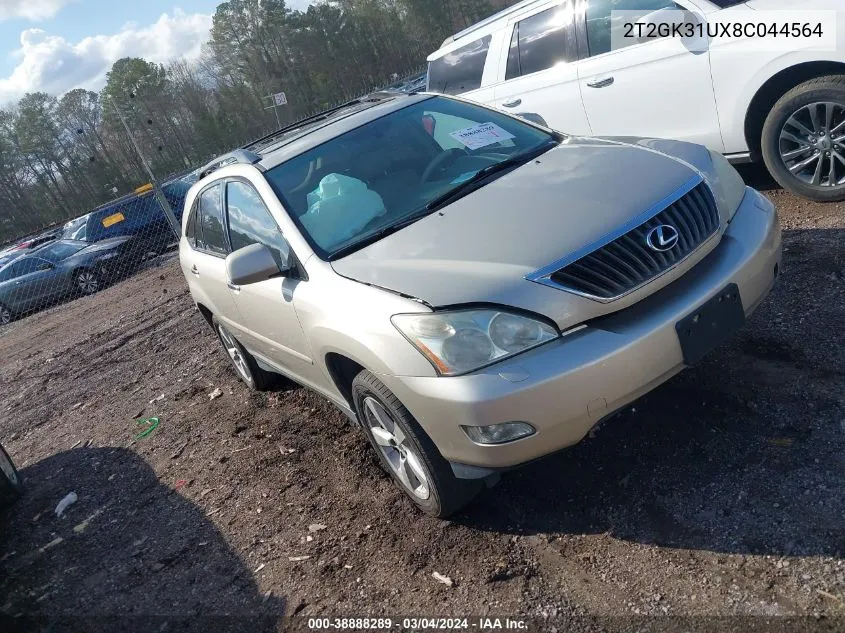 2008 Lexus Rx 350 VIN: 2T2GK31UX8C044564 Lot: 38888289