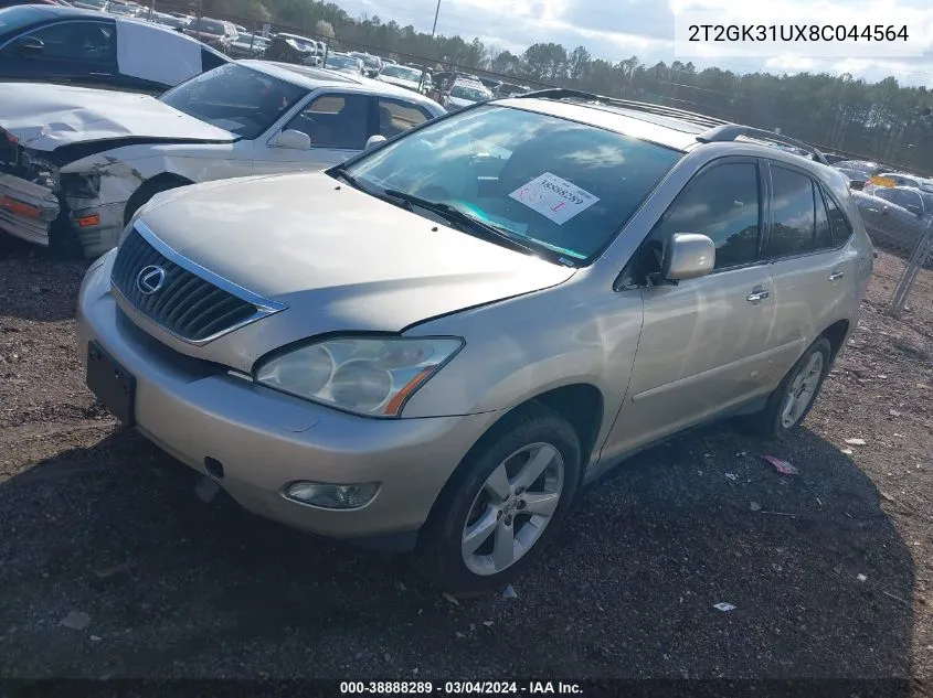 2008 Lexus Rx 350 VIN: 2T2GK31UX8C044564 Lot: 38888289