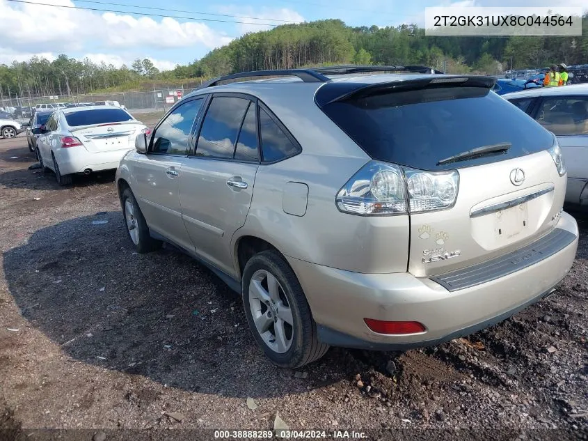 2008 Lexus Rx 350 VIN: 2T2GK31UX8C044564 Lot: 38888289