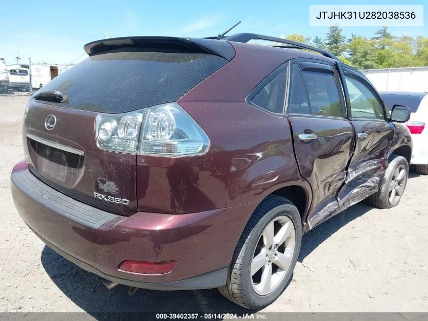 JTJHK31U282038536 2008 Lexus Rx 350