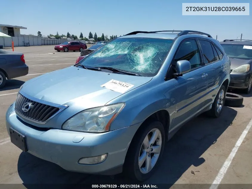 2008 Lexus Rx 350 VIN: 2T2GK31U28C039665 Lot: 39679329