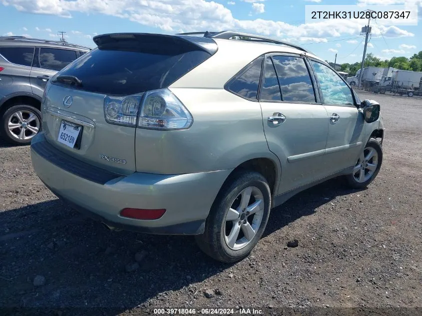 2008 Lexus Rx 350 VIN: 2T2HK31U28C087347 Lot: 39718046