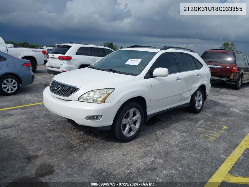 2008 Lexus Rx 350 VIN: 2T2GK31U18C033355 Lot: 39945769