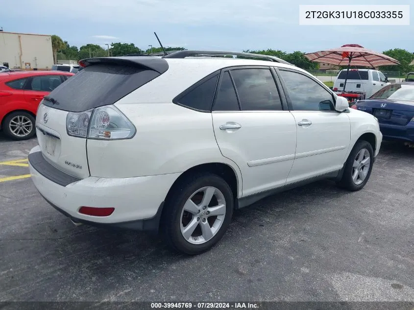 2008 Lexus Rx 350 VIN: 2T2GK31U18C033355 Lot: 39945769