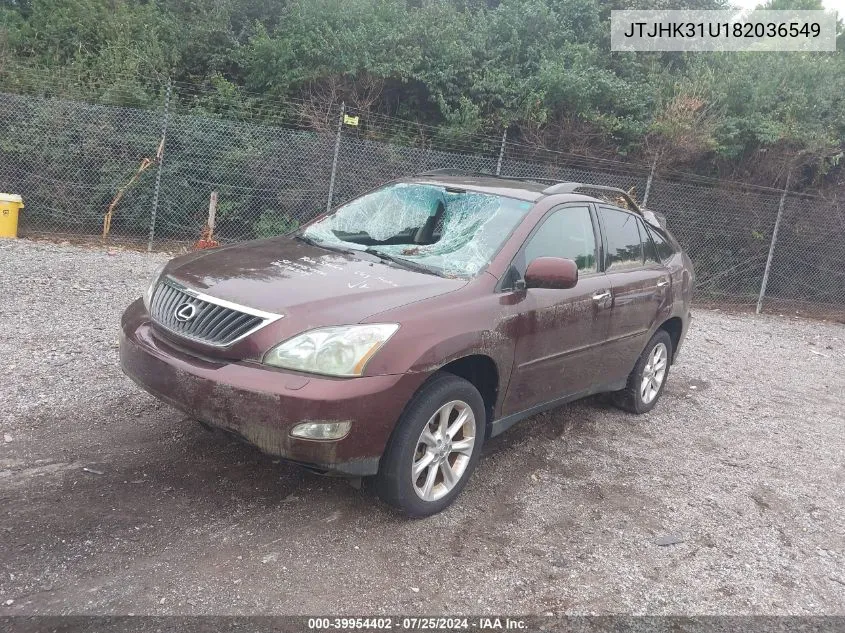 2008 Lexus Rx 350 VIN: JTJHK31U182036549 Lot: 39954402