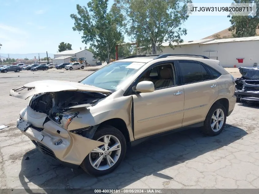 2008 Lexus Rx 400H VIN: JTJGW31U982008711 Lot: 40030181