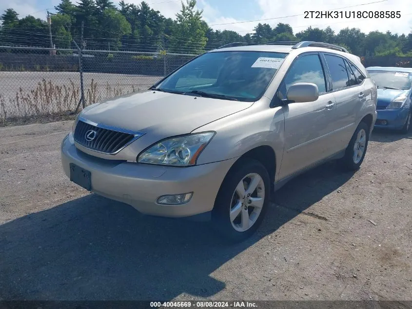 2008 Lexus Rx 350 VIN: 2T2HK31U18C088585 Lot: 40045669