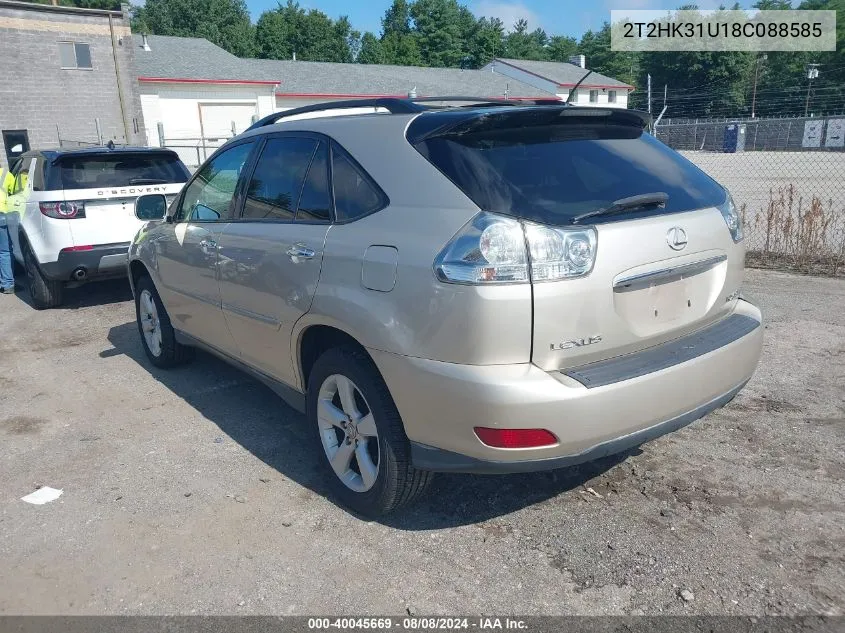 2008 Lexus Rx 350 VIN: 2T2HK31U18C088585 Lot: 40045669