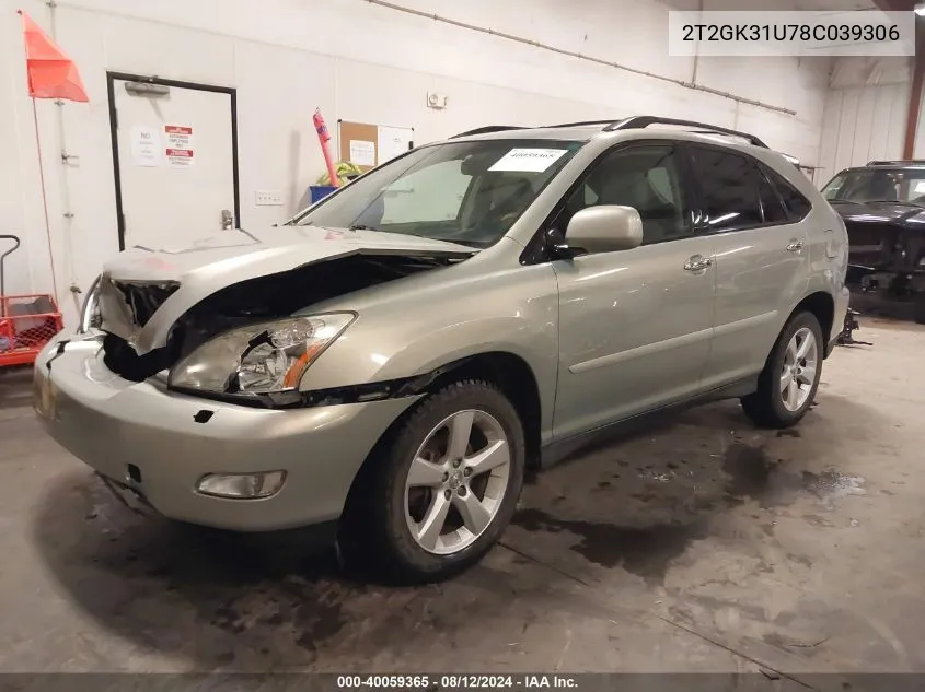 2008 Lexus Rx 350 VIN: 2T2GK31U78C039306 Lot: 40059365