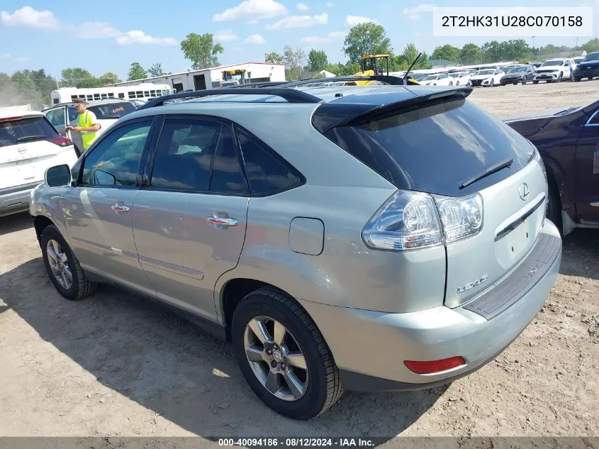 2008 Lexus Rx 350 VIN: 2T2HK31U28C070158 Lot: 40094186