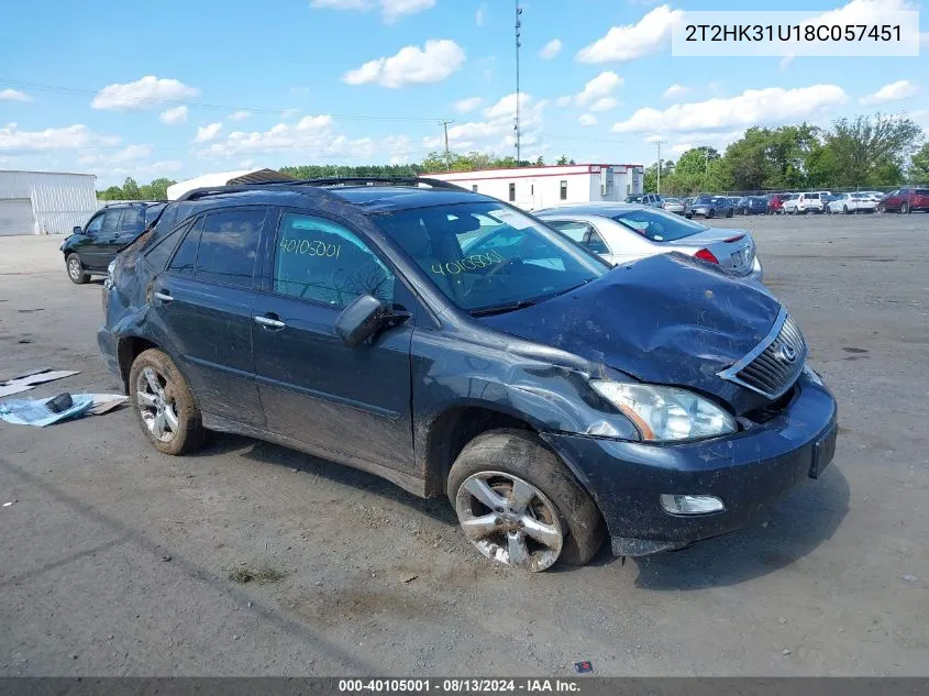 2008 Lexus Rx 350 VIN: 2T2HK31U18C057451 Lot: 40105001