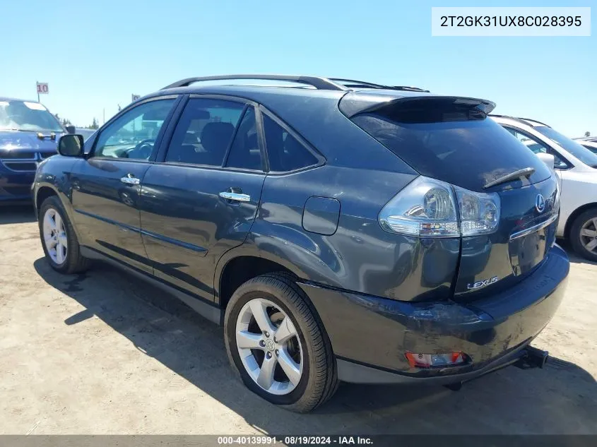 2008 Lexus Rx 350 VIN: 2T2GK31UX8C028395 Lot: 40139991