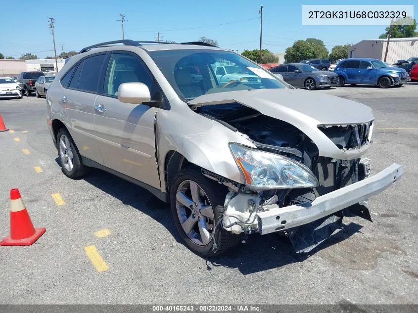 2008 Lexus Rx 350 VIN: 2T2GK31U68C032329 Lot: 40165243