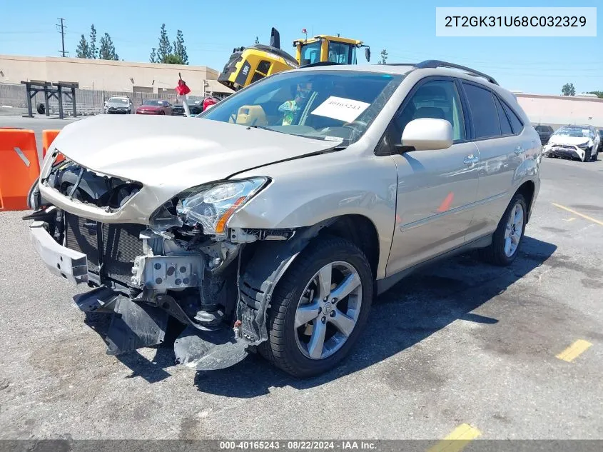 2008 Lexus Rx 350 VIN: 2T2GK31U68C032329 Lot: 40165243