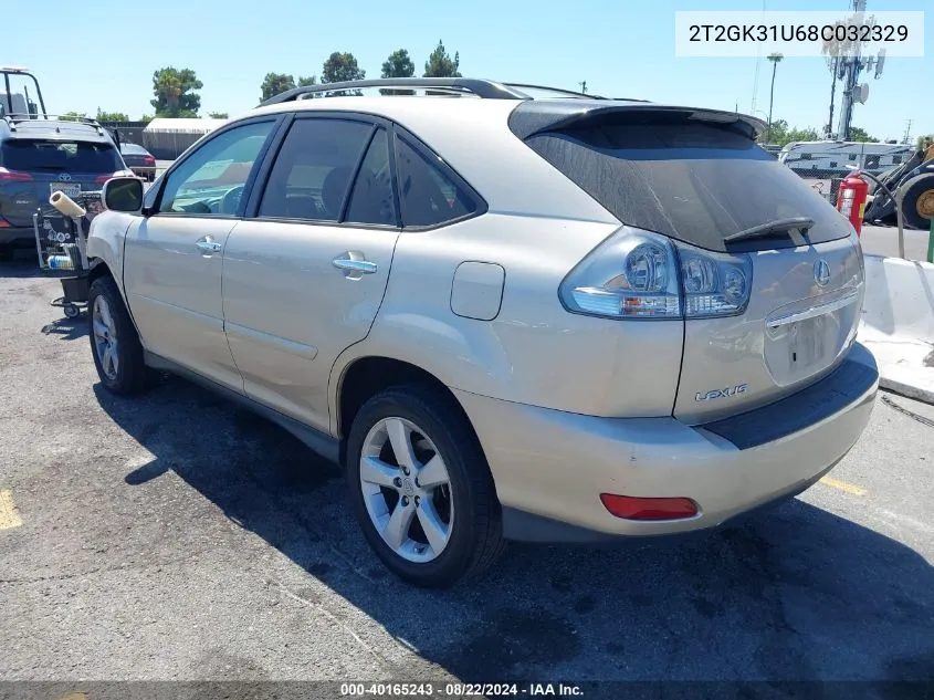 2008 Lexus Rx 350 VIN: 2T2GK31U68C032329 Lot: 40165243