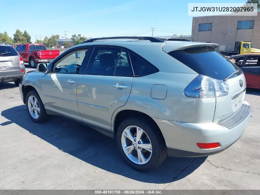 2008 Lexus Rx 400H VIN: JTJGW31U282007965 Lot: 40191708