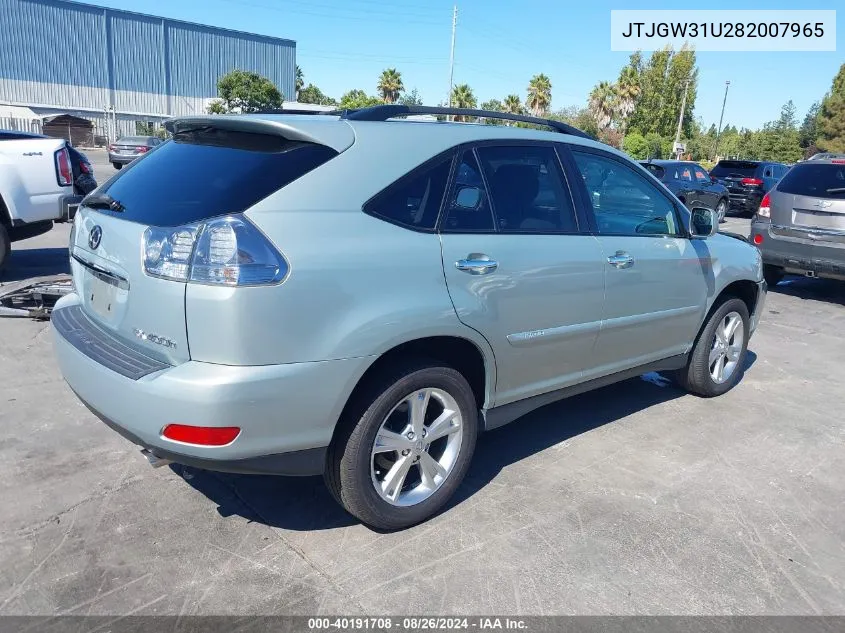 2008 Lexus Rx 400H VIN: JTJGW31U282007965 Lot: 40191708