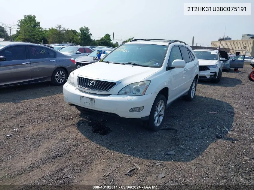 2008 Lexus Rx 350 VIN: 2T2HK31U38C075191 Lot: 40192311