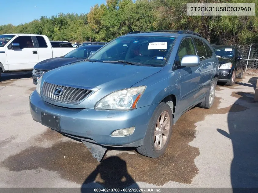 2008 Lexus Rx 350 VIN: 2T2GK31U58C037960 Lot: 40213700