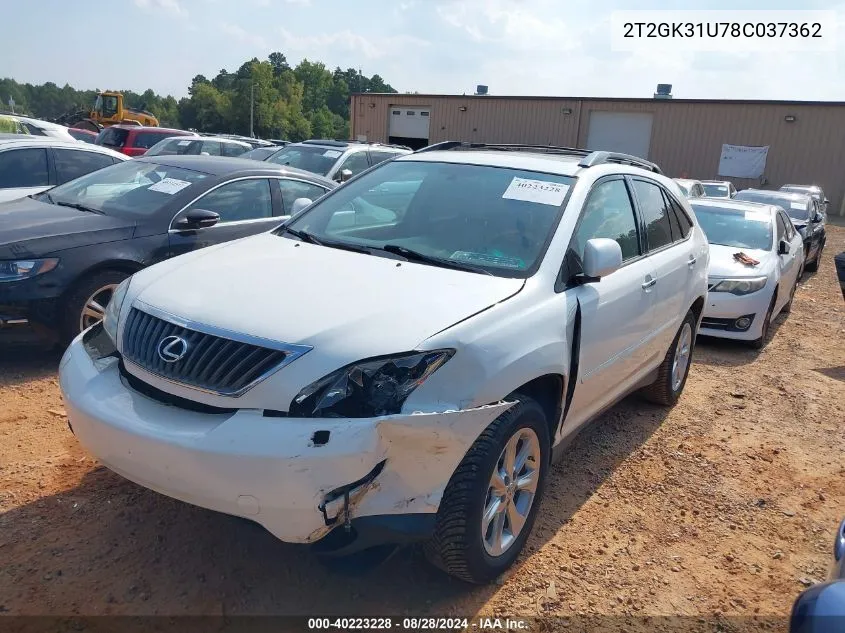 2008 Lexus Rx 350 VIN: 2T2GK31U78C037362 Lot: 40223228