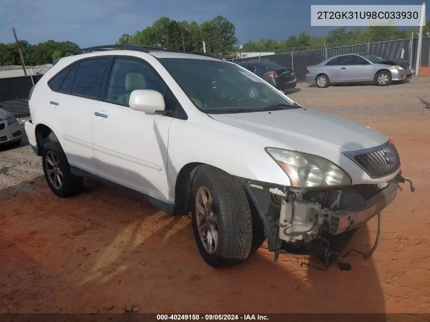 2008 Lexus Rx 350 VIN: 2T2GK31U98C033930 Lot: 40249158