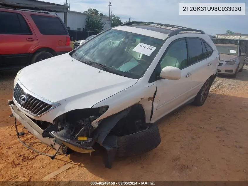 2008 Lexus Rx 350 VIN: 2T2GK31U98C033930 Lot: 40249158