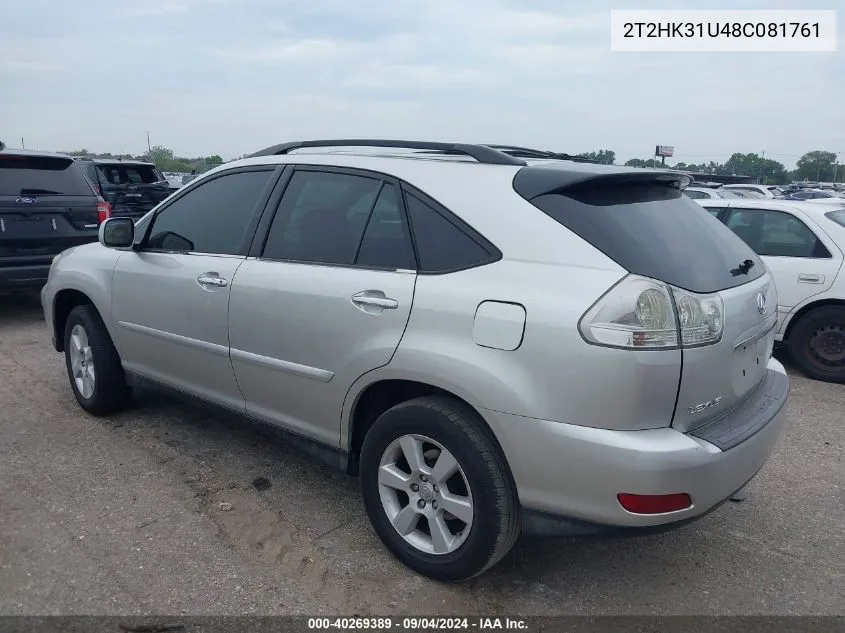 2008 Lexus Rx 350 VIN: 2T2HK31U48C081761 Lot: 40269389