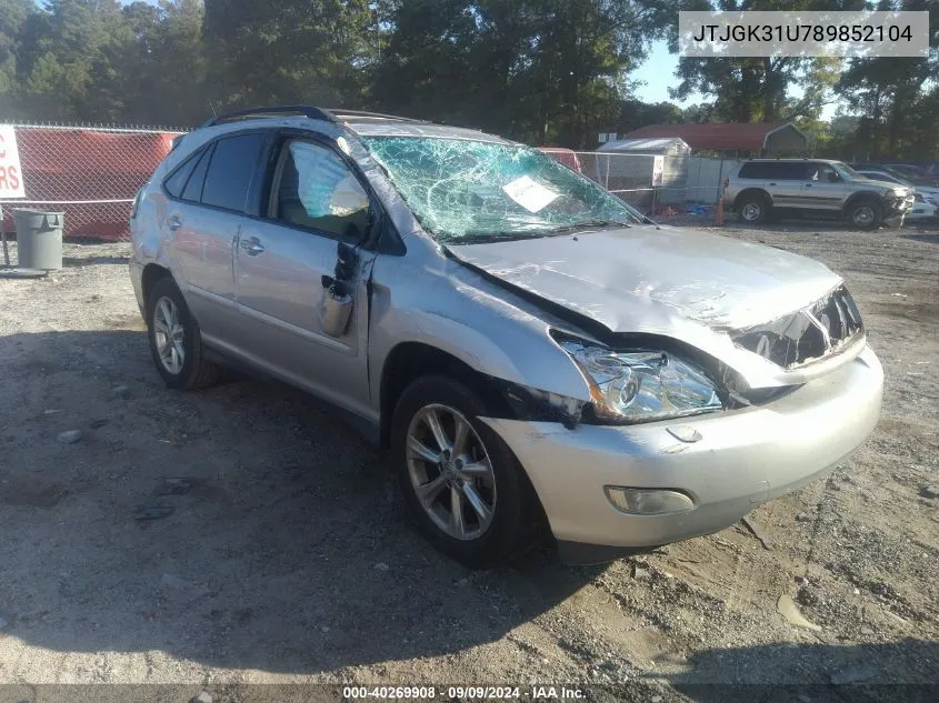 2008 Lexus Rx 350 VIN: JTJGK31U789852104 Lot: 40269908