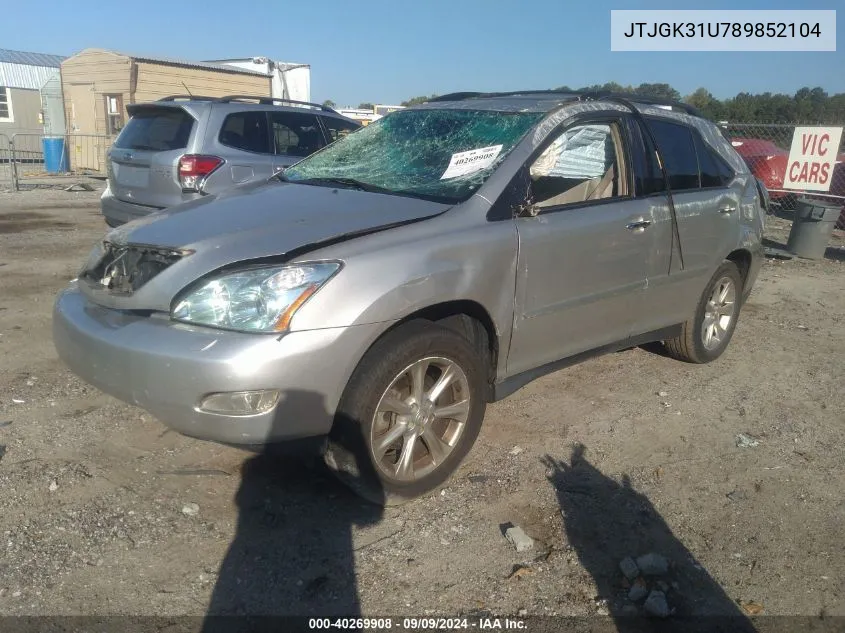 2008 Lexus Rx 350 VIN: JTJGK31U789852104 Lot: 40269908