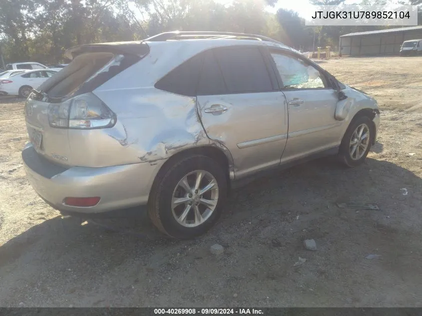 2008 Lexus Rx 350 VIN: JTJGK31U789852104 Lot: 40269908