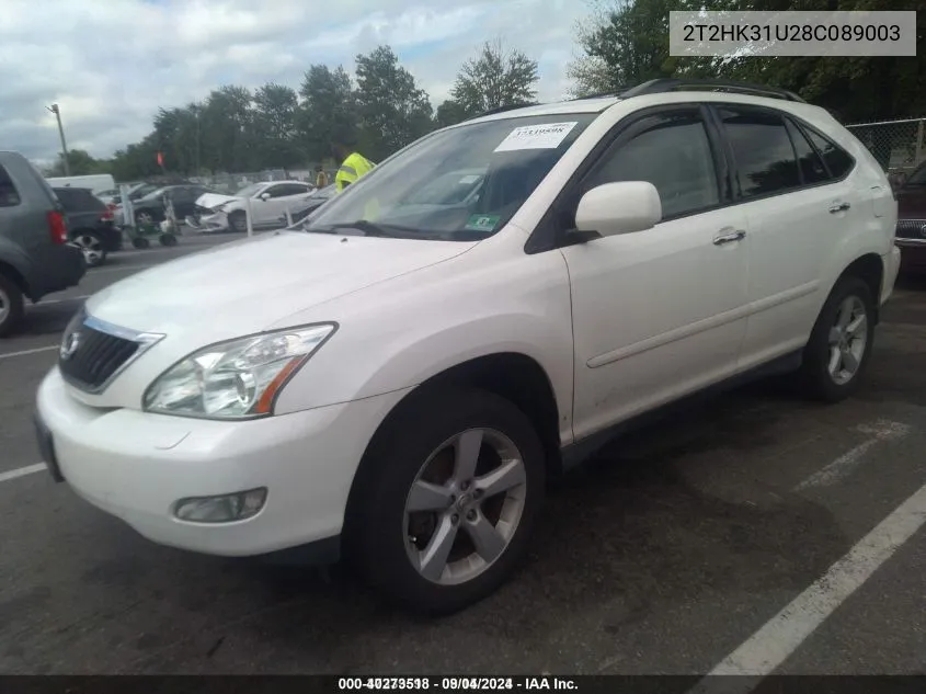 2008 Lexus Rx 350 VIN: 2T2HK31U28C089003 Lot: 40273518