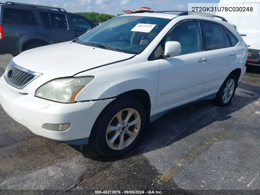 2008 Lexus Rx 350 VIN: 2T2GK31U78C030248 Lot: 40273976